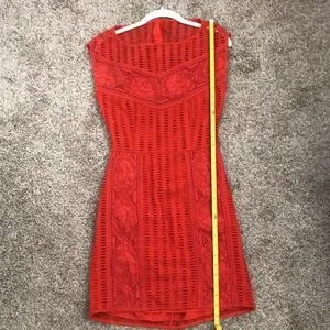 knee length dresses for ladies Maxi Dress Red Long Dress Adorn Lace Bust Maxi Dress Size 8 main image 1